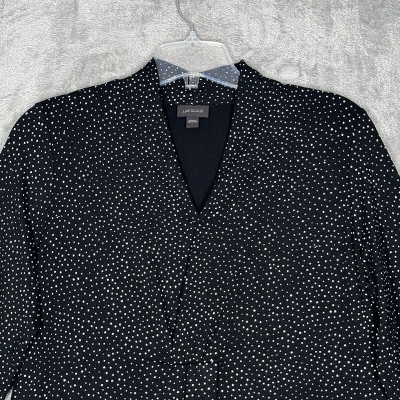 J Jill Dress Womens Large Black White Polka Dot Wearever Collection Shift Preppy - Picture 4 of 7